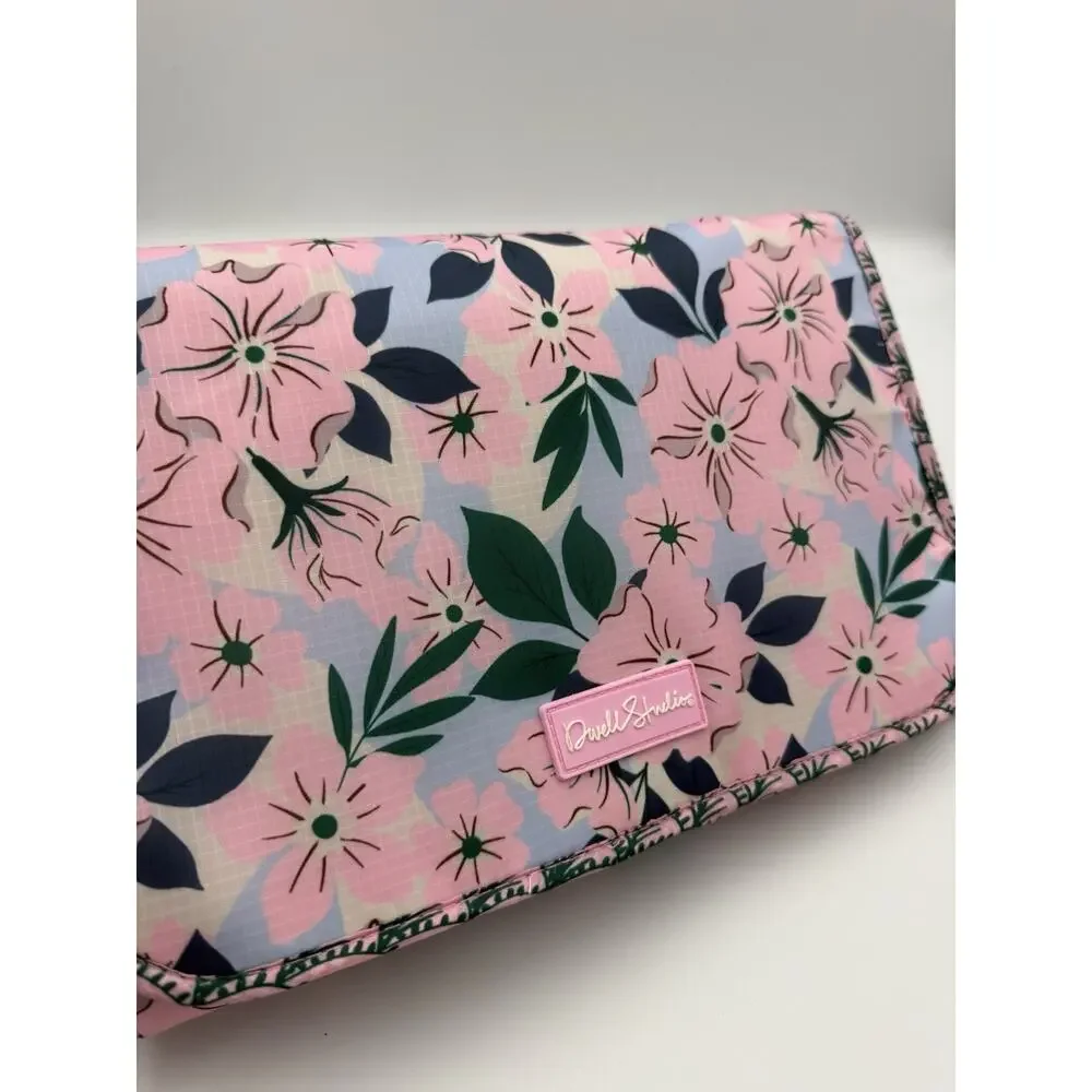 Dwell Studio Pink Floral Hanging Cosmetic Travel Bag Organizer Bottles NWT
